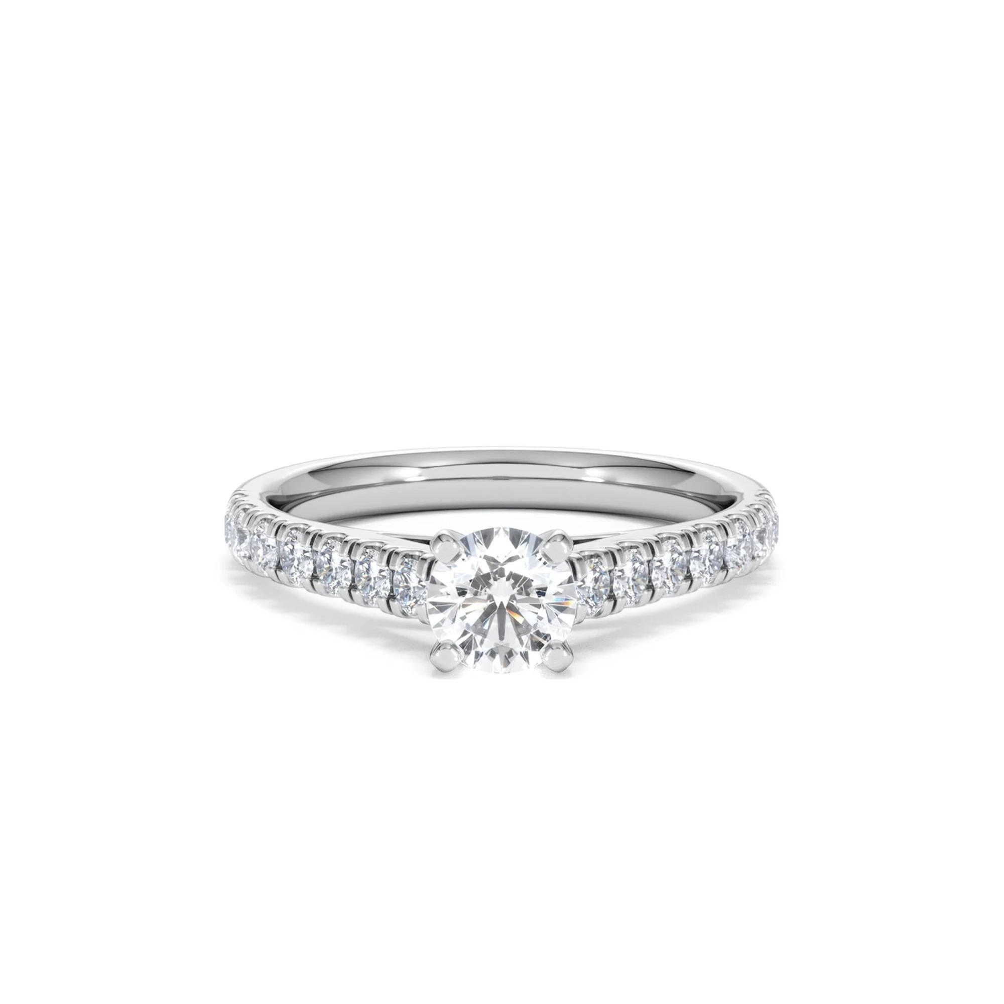 Natalia Lab Diamond Engagement Side Stone Ring Platinum 0.91CT F/VS1