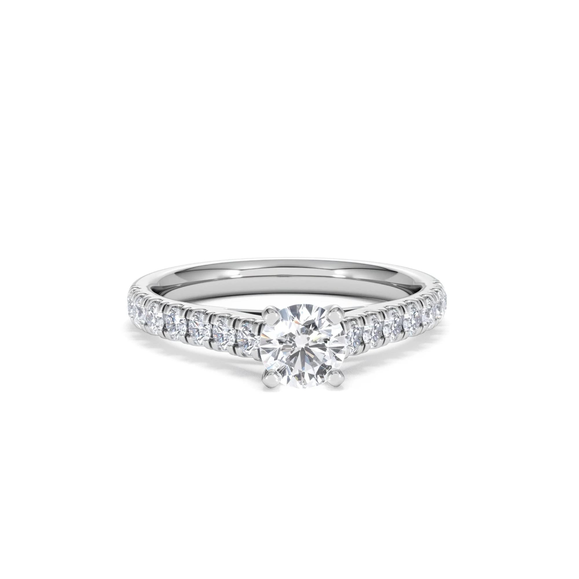 Natalia Lab Diamond Engagement Side Stone Ring Platinum 0.91CT F/VS1