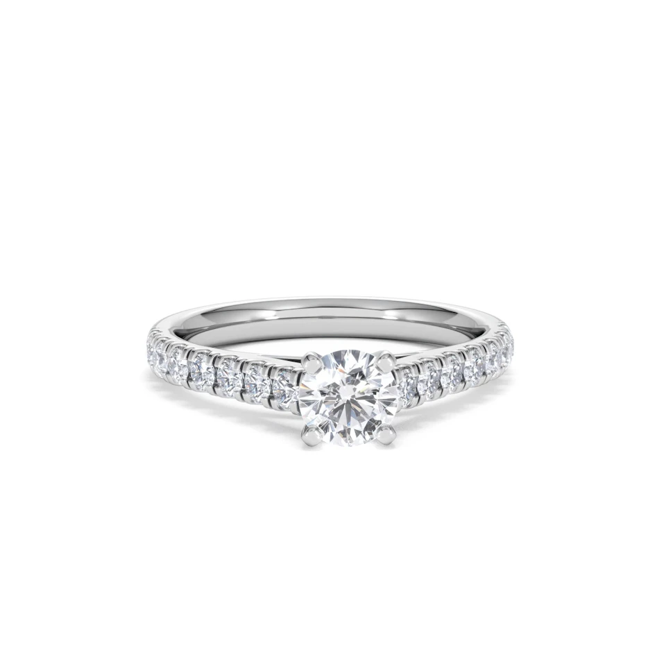 Natalia Diamond Engagement Side Stone Ring 18KW Gold 0.91CT G/VS2