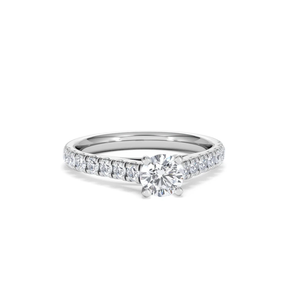 Natalia Diamond Engagement Side Stone Ring Platinum 0.91CT G/VS2