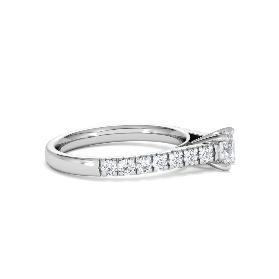 Natalia Diamond Engagement Side Stone Ring Platinum 0.91CT G/VS2