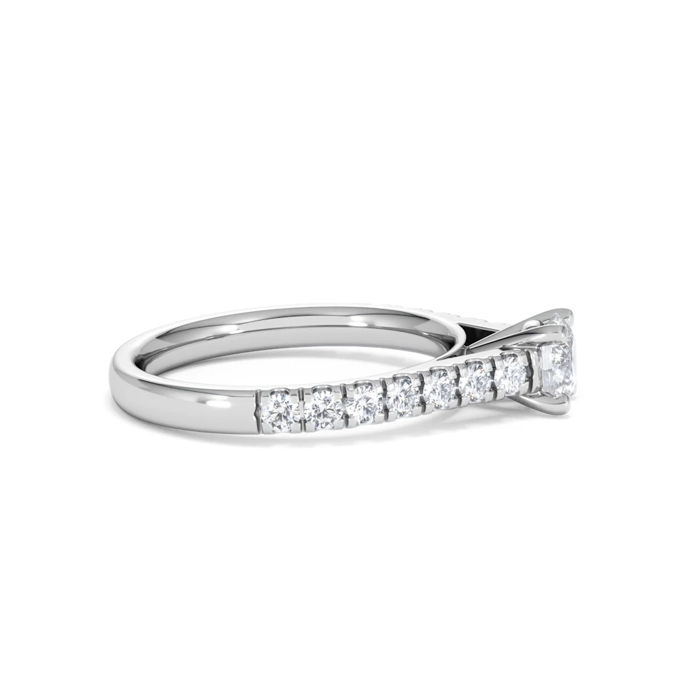 Natalia Lab Diamond Engagement Side Stone Ring 18KW Gold 0.91CT F/VS1