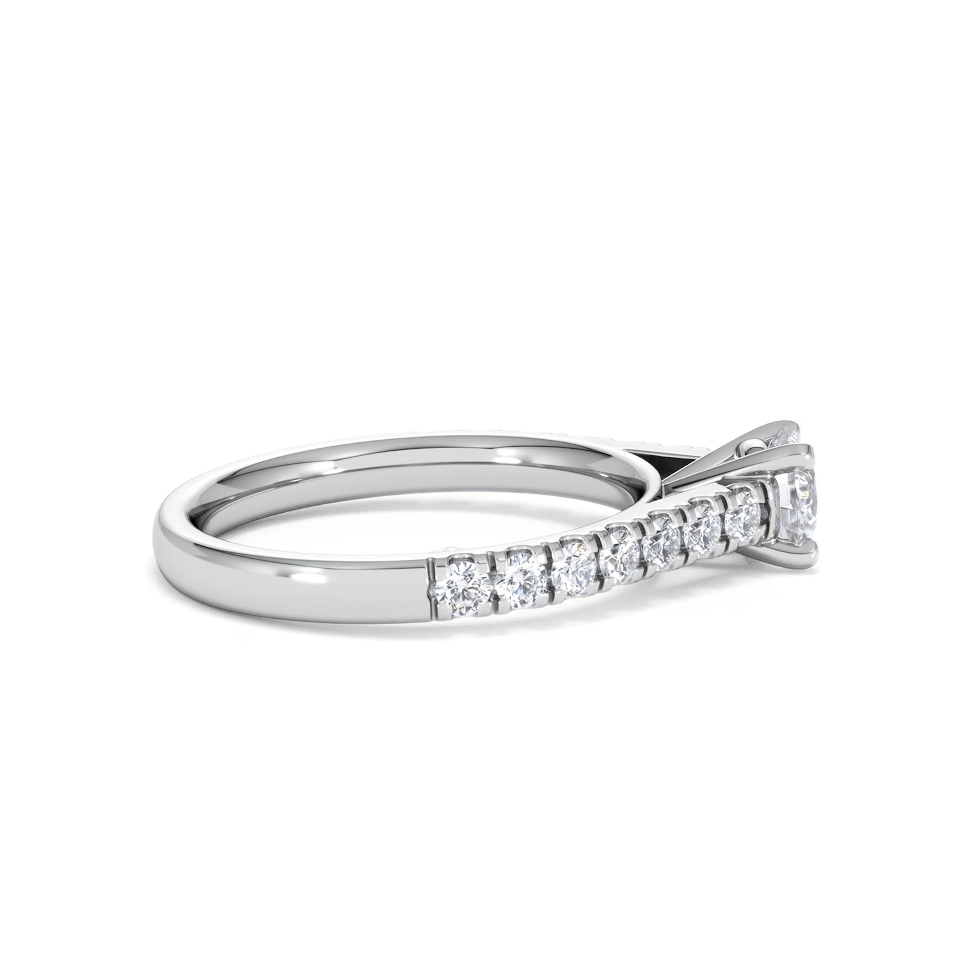 Natalia Lab Diamond Engagement Side Stone Ring Platinum 0.91CT F/VS1
