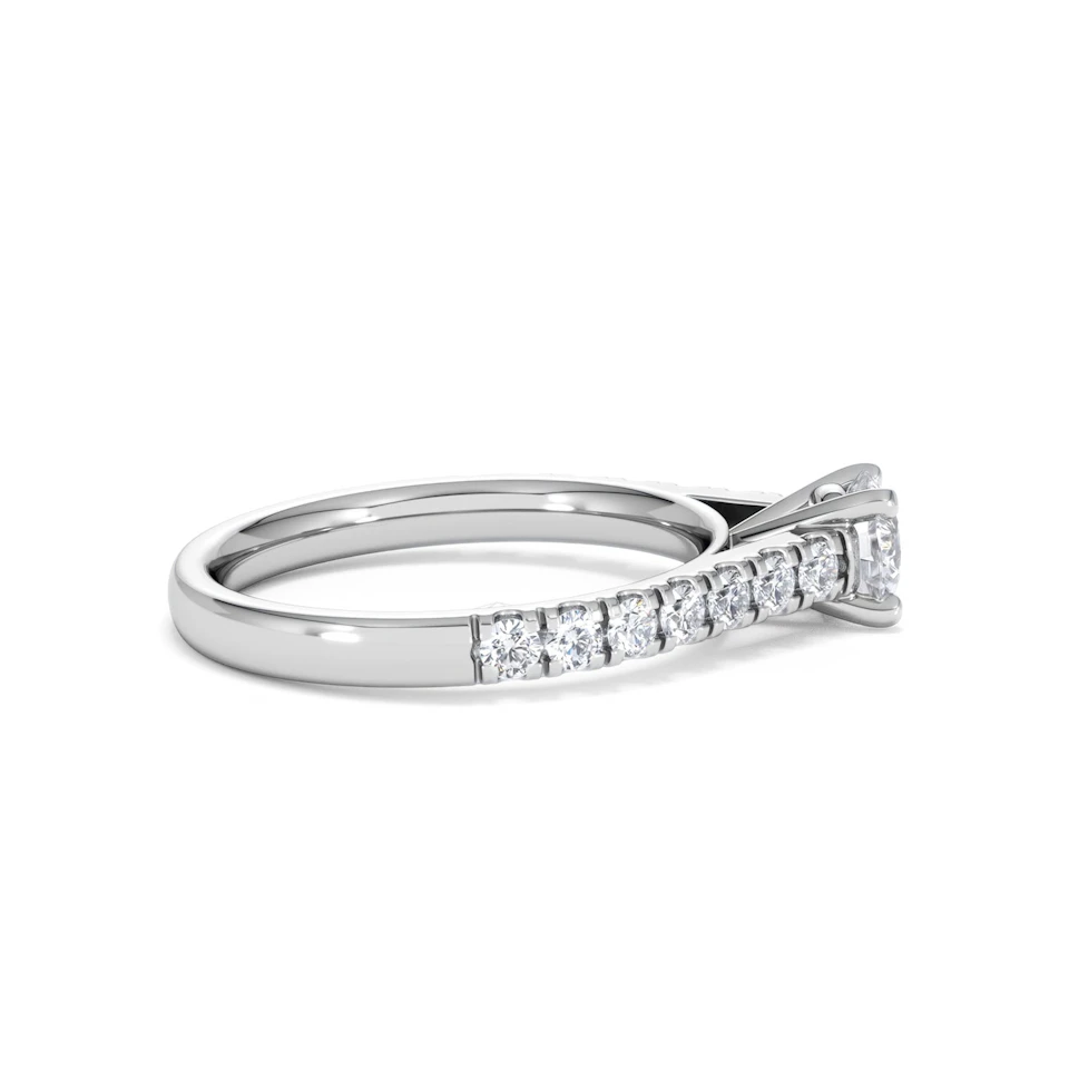 Natalia Lab Diamond Engagement Side Stone Ring 18KW Gold 0.91CT F/VS1