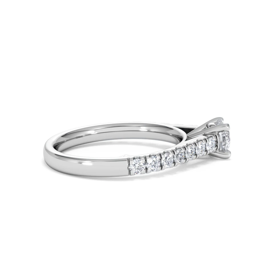 Natalia Lab Diamond Engagement Side Stone Ring 18KW Gold 0.91CT F/VS1