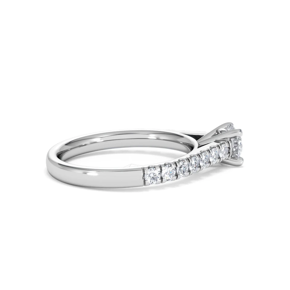 Natalia Diamond Engagement Side Stone Ring 18KW Gold 0.91CT G/SI2