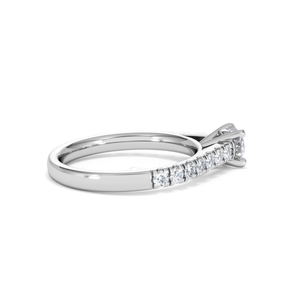 Natalia Lab Diamond Engagement Side Stone Ring Platinum 0.91CT F/VS1