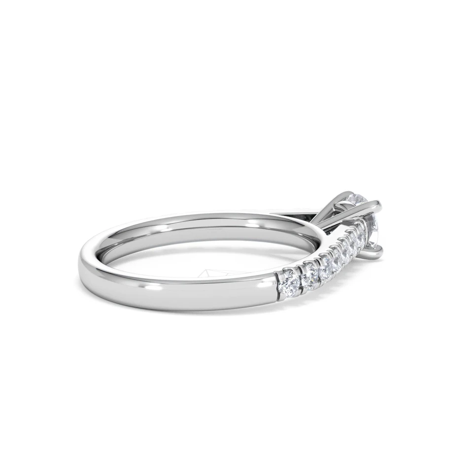 Natalia Lab Diamond Engagement Side Stone Ring 18KW Gold 0.91CT F/VS1