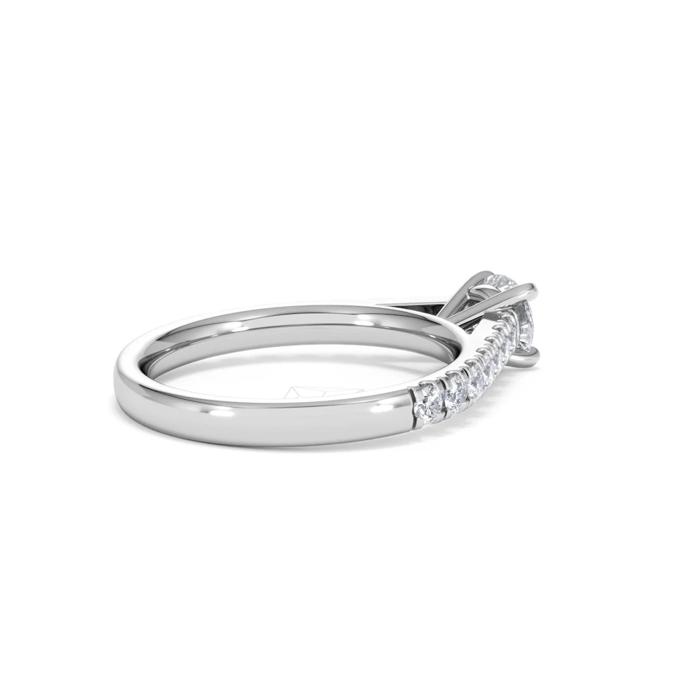 Natalia Diamond Engagement Side Stone Ring 18KW Gold 0.91CT G/SI2