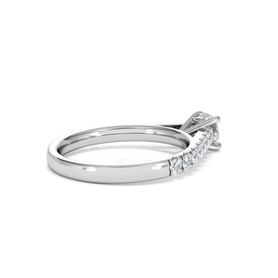 Natalia Lab Diamond Engagement Side Stone Ring 18KW Gold 0.91CT F/VS1