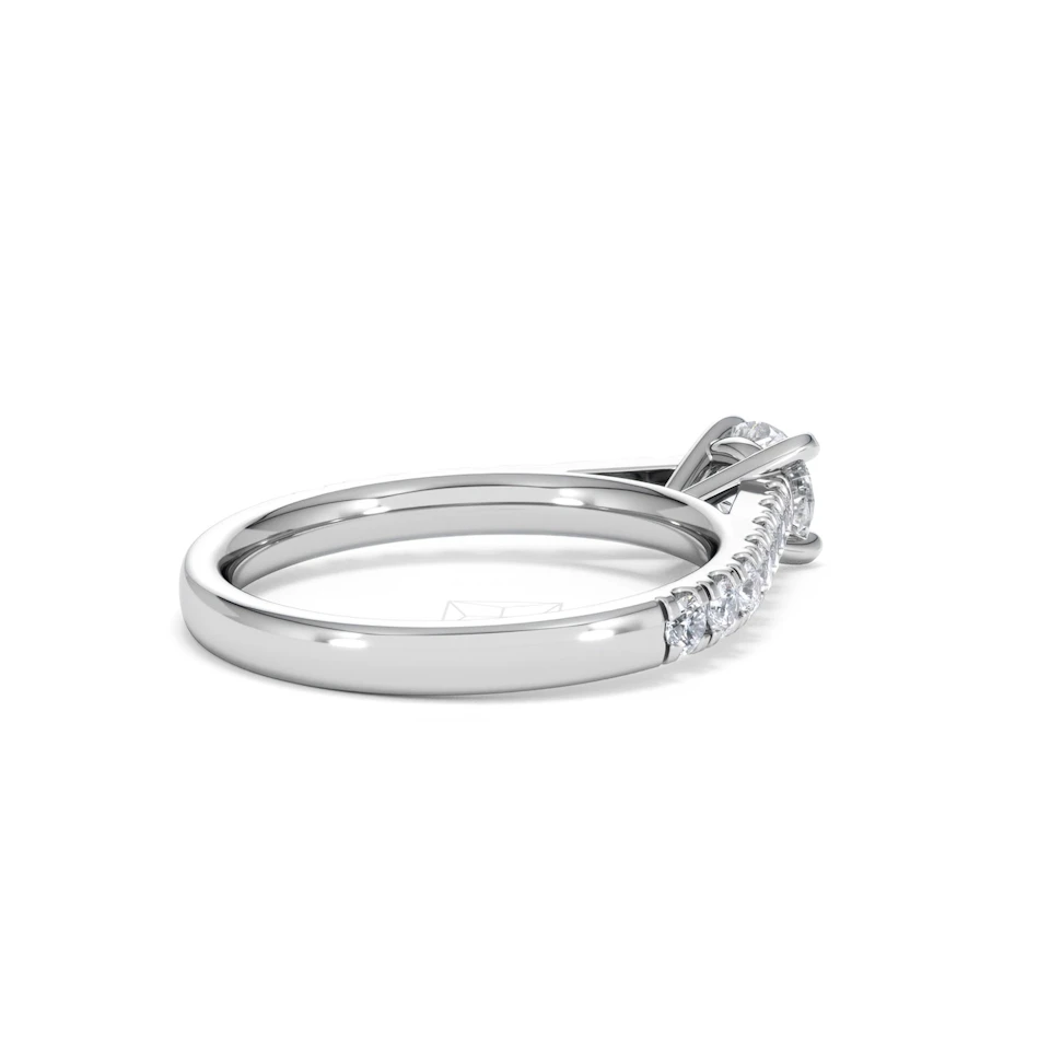 Natalia Lab Diamond Engagement Side Stone Ring Platinum 0.91CT F/VS1