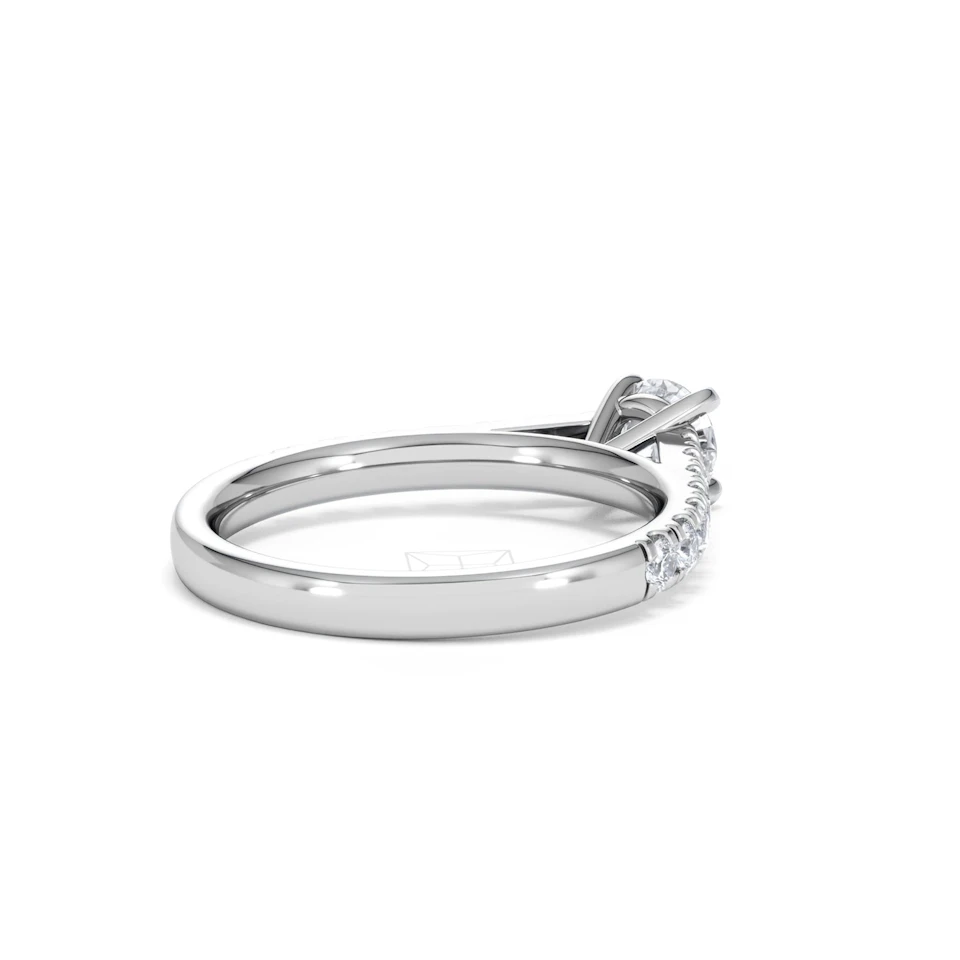 Natalia Lab Diamond Engagement Side Stone Ring 18KW Gold 0.91CT F/VS1