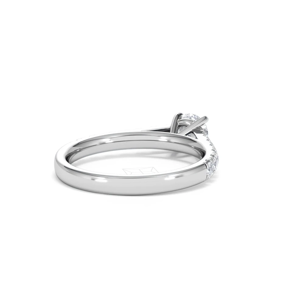 Natalia Lab Diamond Engagement Side Stone Ring 18KW Gold 0.91CT F/VS1