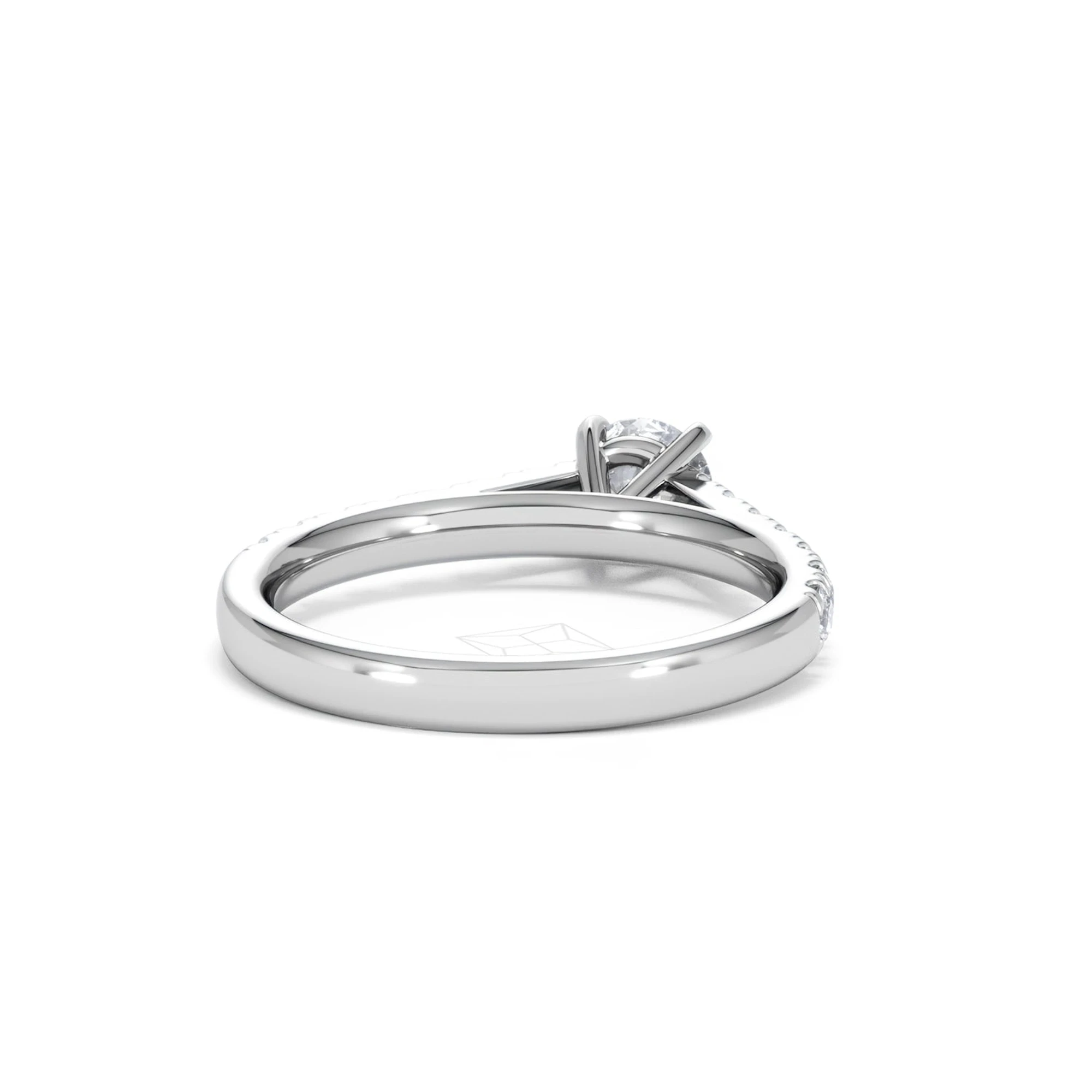 Natalia Lab Diamond Engagement Side Stone Ring Platinum 0.91CT F/VS1