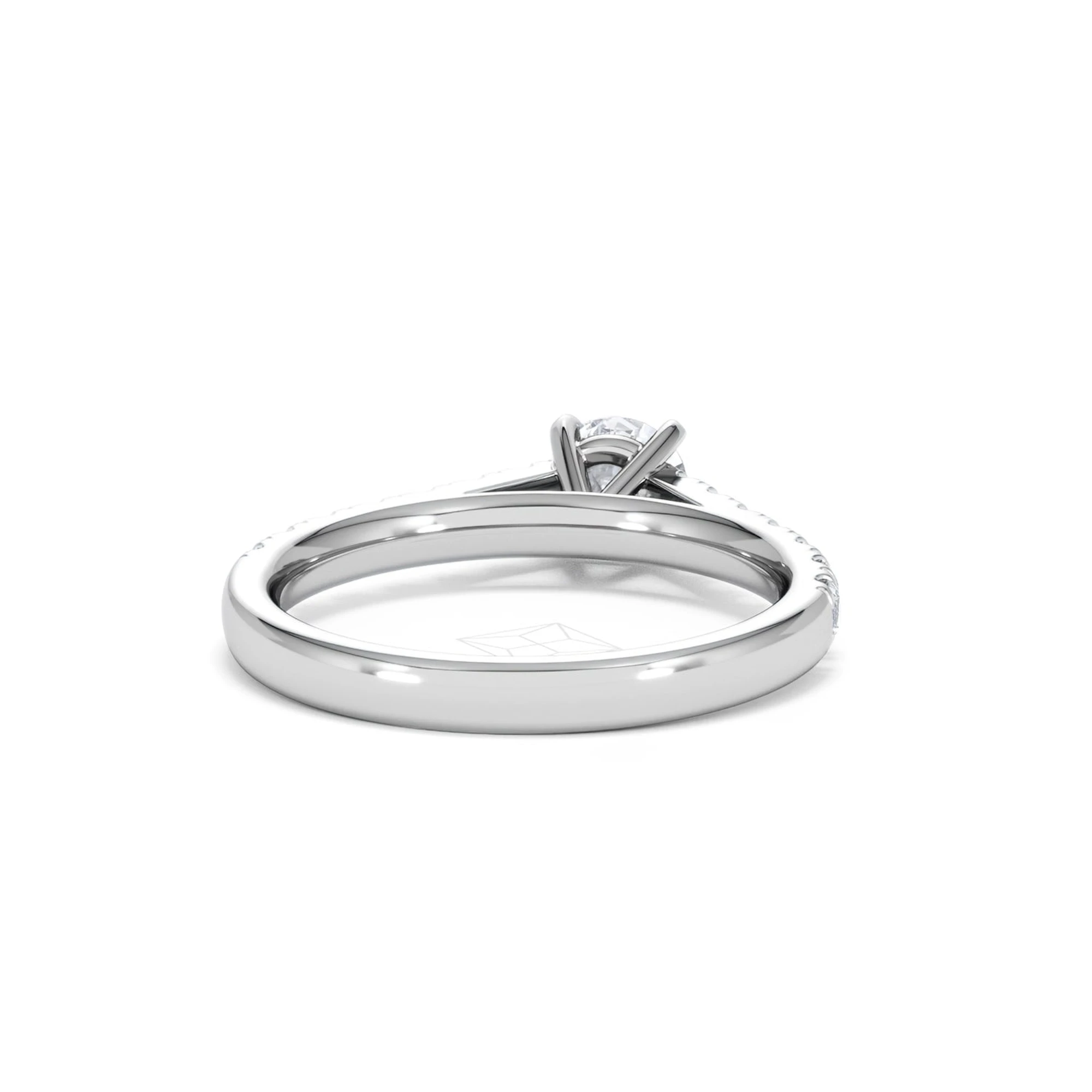 Natalia Lab Diamond Engagement Side Stone Ring Platinum 0.91CT F/VS1