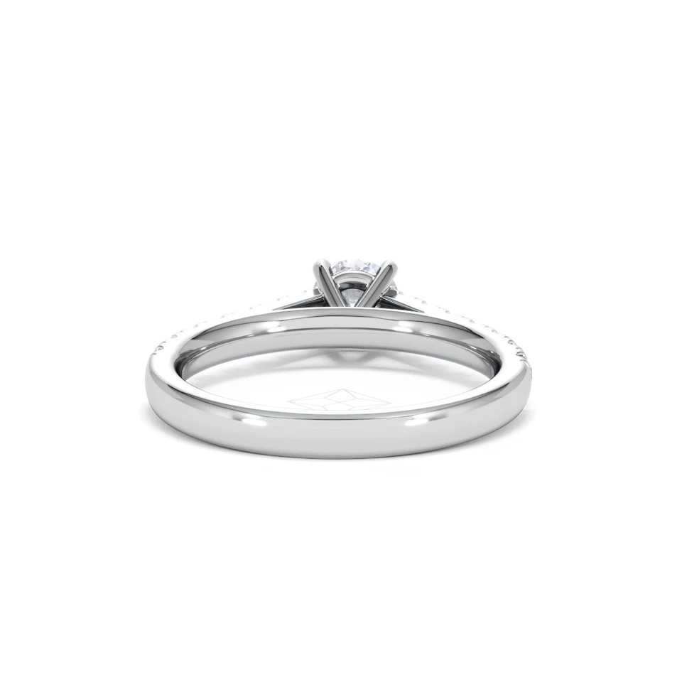 Natalia Lab Diamond Engagement Side Stone Ring Platinum 0.91CT F/VS1