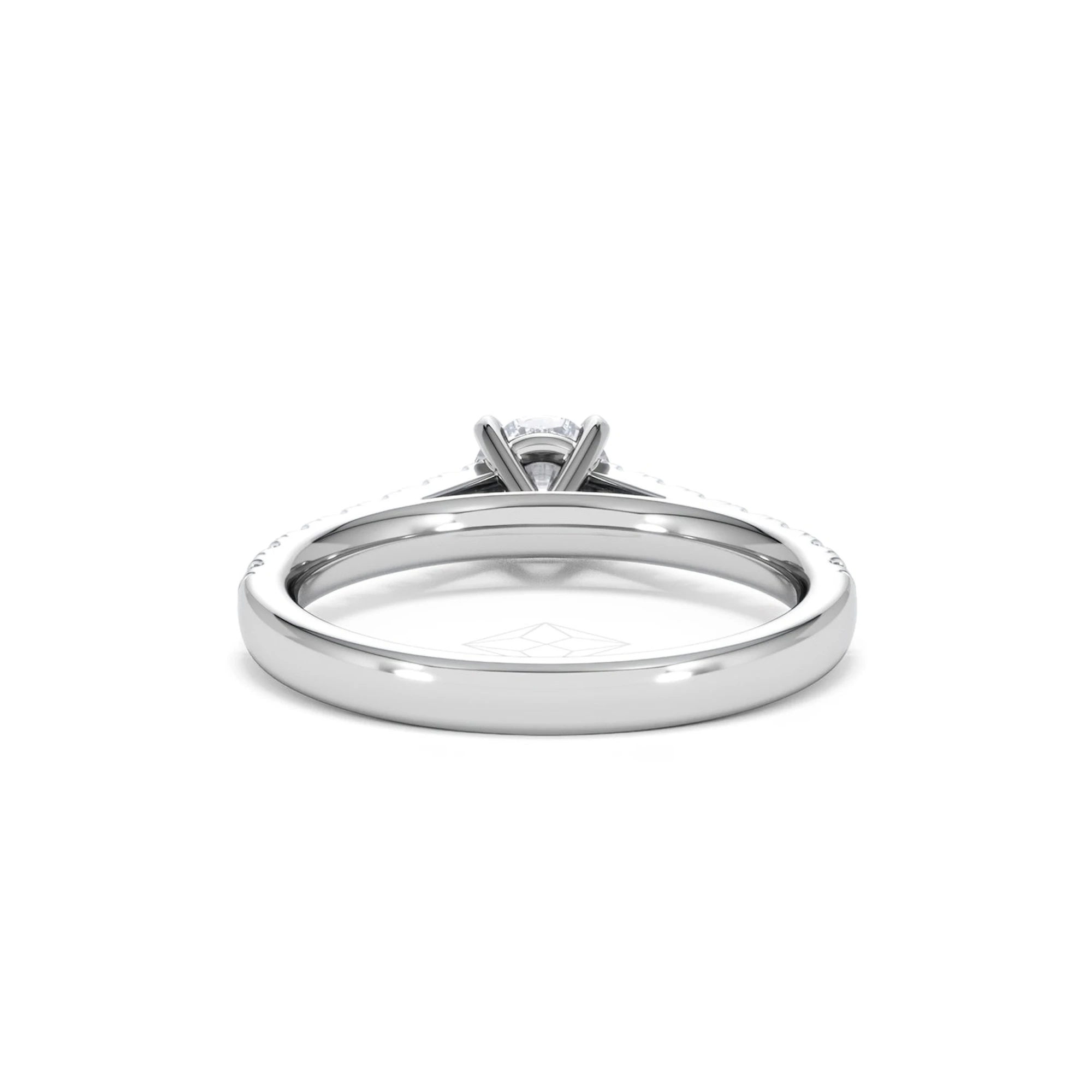 Natalia Lab Diamond Engagement Side Stone Ring Platinum 0.91CT F/VS1