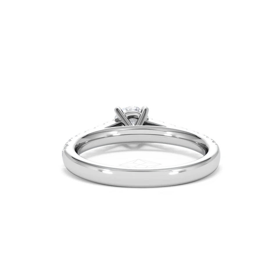 Natalia Lab Diamond Engagement Side Stone Ring 18KW Gold 0.91CT F/VS1