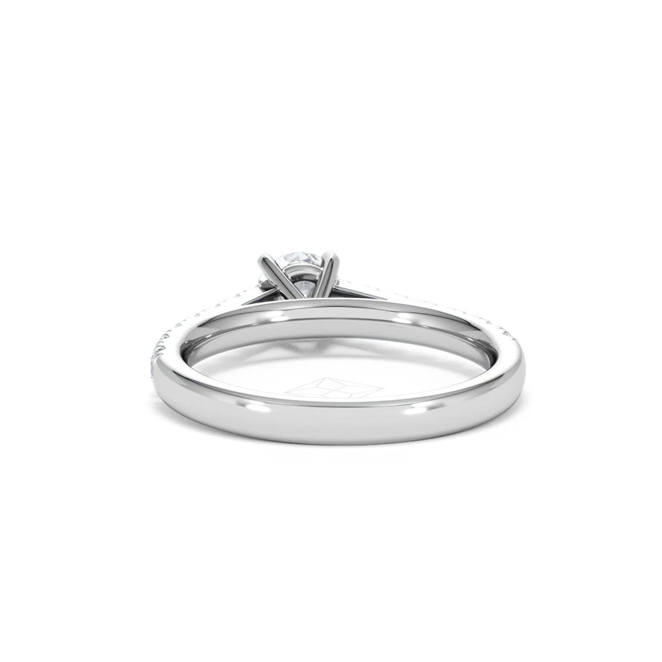 Natalia Lab Diamond Engagement Side Stone Ring Platinum 0.91CT F/VS1