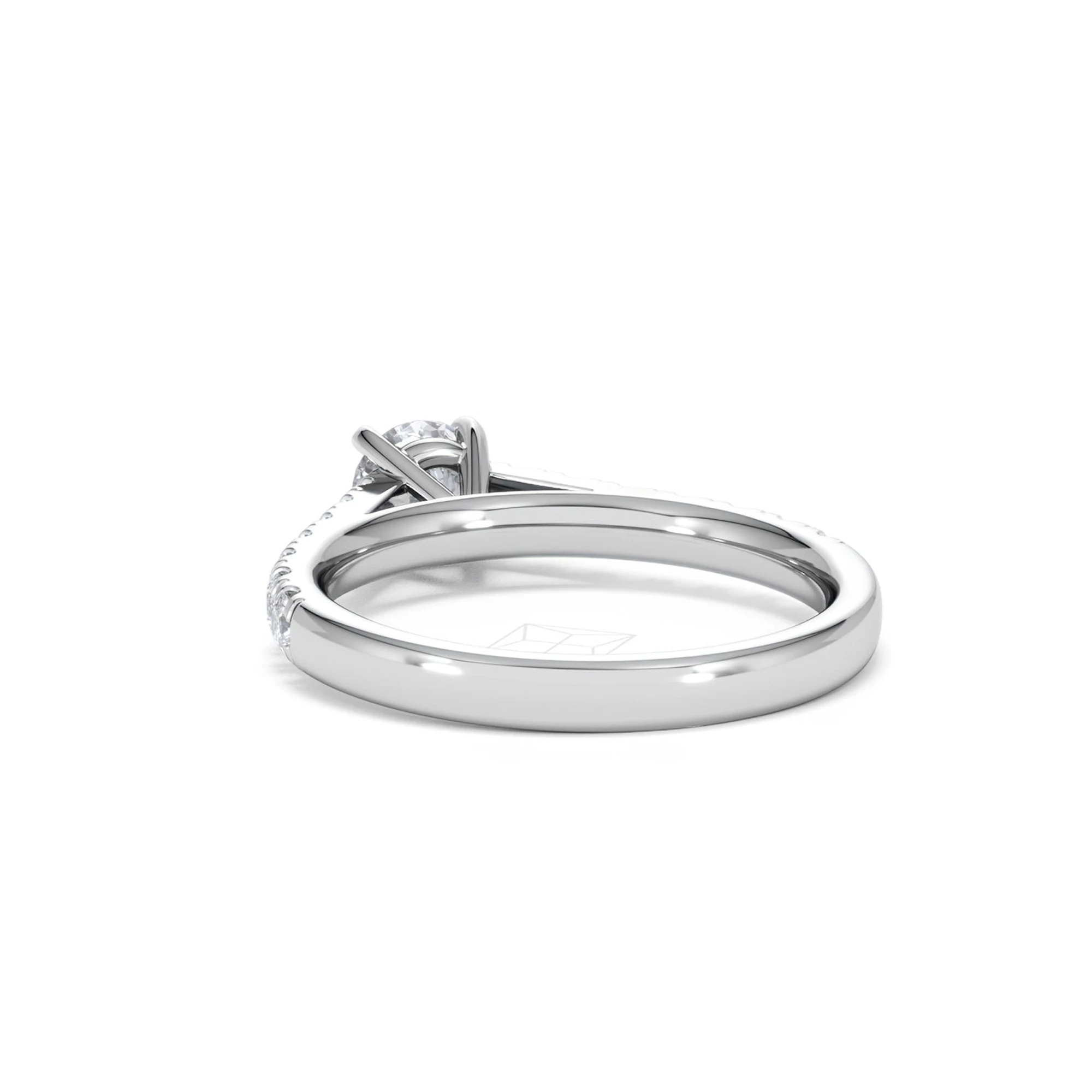 Natalia Lab Diamond Engagement Side Stone Ring Platinum 0.91CT F/VS1