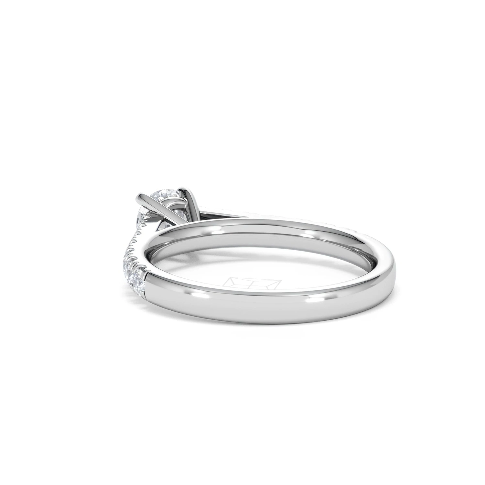 Natalia Lab Diamond Engagement Side Stone Ring Platinum 0.91CT F/VS1