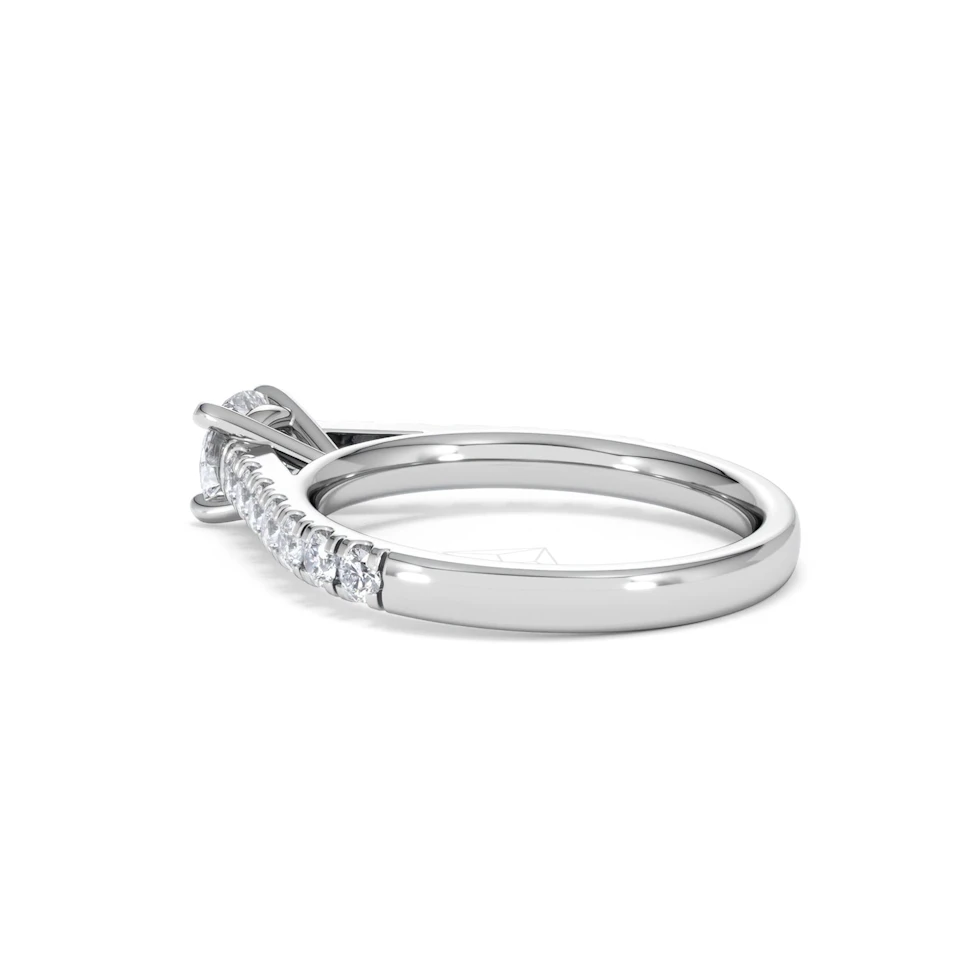 Natalia Diamond Engagement Side Stone Ring 18KW Gold 0.91CT G/VS2