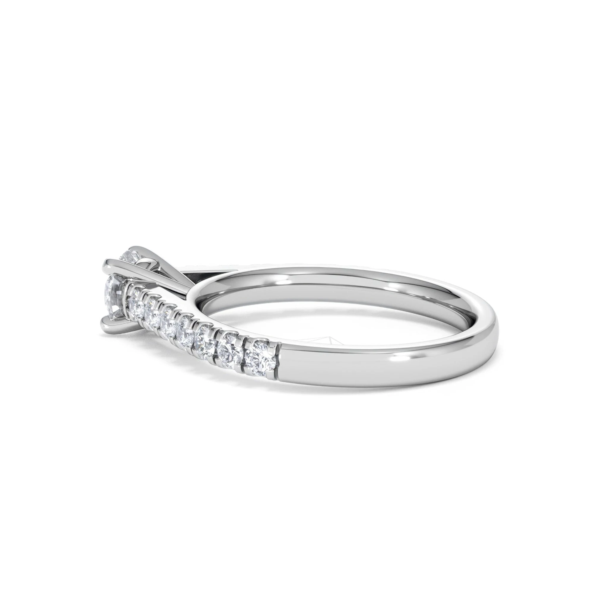 Natalia Lab Diamond Engagement Side Stone Ring Platinum 0.91CT F/VS1