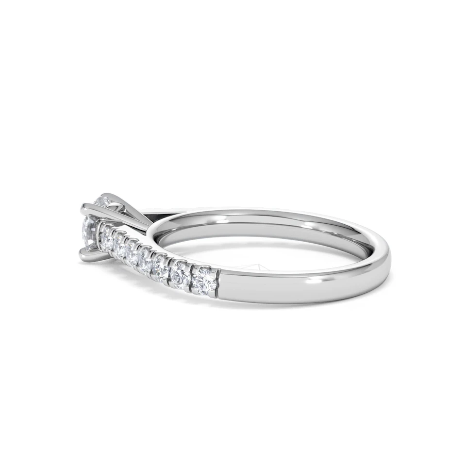 Natalia Diamond Engagement Side Stone Ring 18KW Gold 0.91CT G/VS2