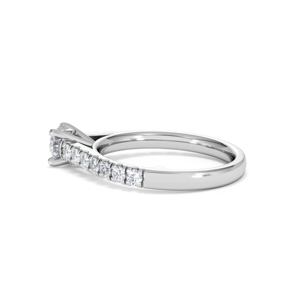 Natalia Lab Diamond Engagement Side Stone Ring Platinum 0.91CT F/VS1