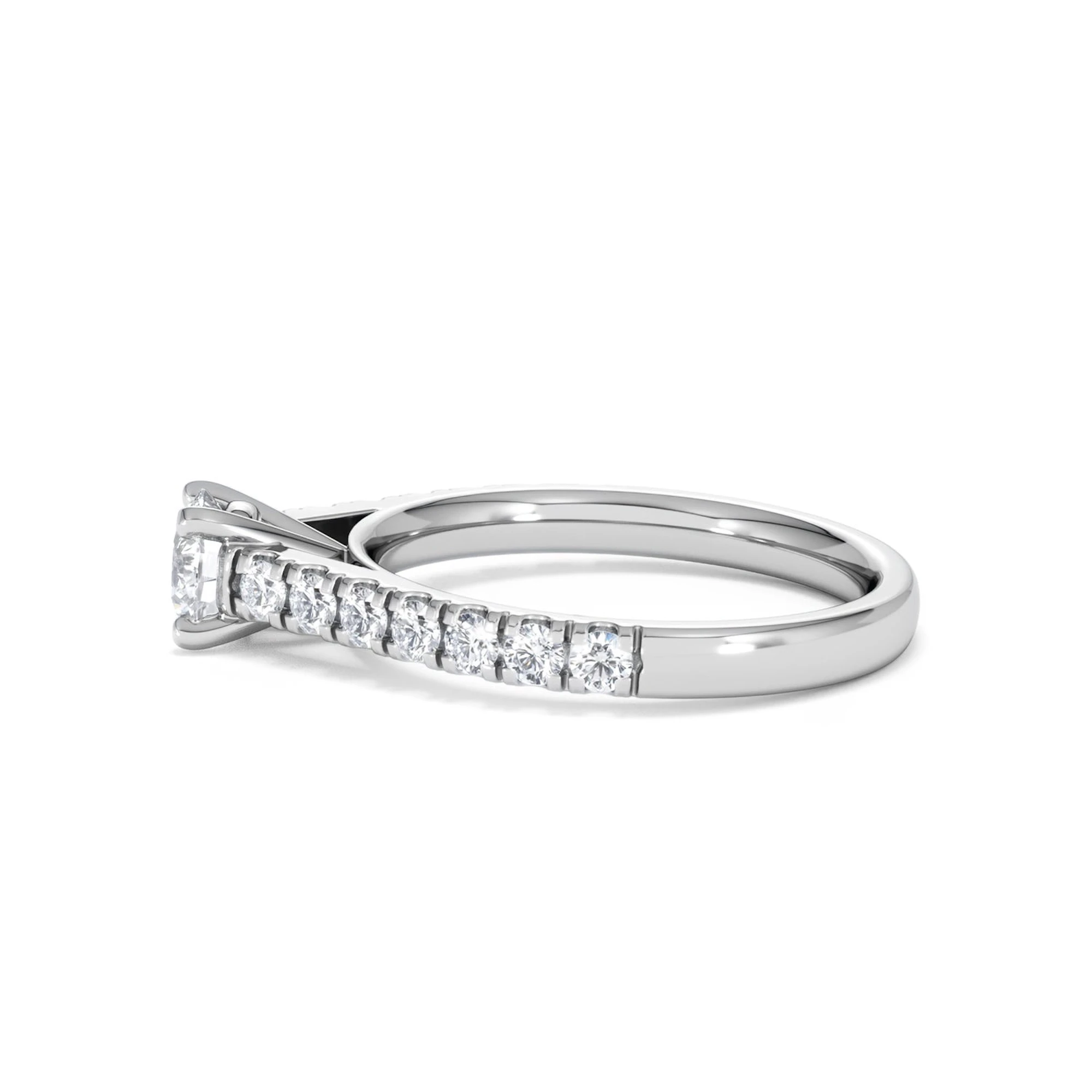 Natalia Lab Diamond Engagement Side Stone Ring Platinum 0.91CT F/VS1