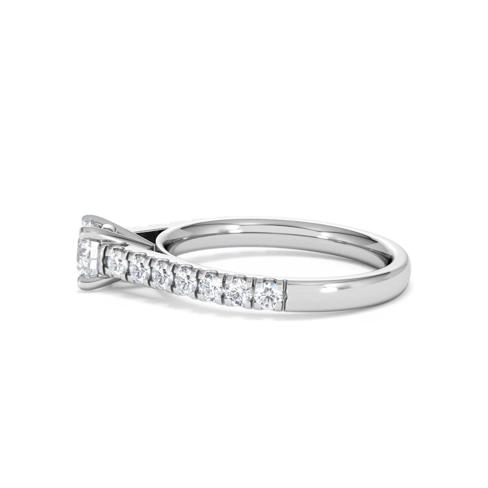 Natalia Diamond Engagement Side Stone Ring Platinum 0.91CT G/VS2