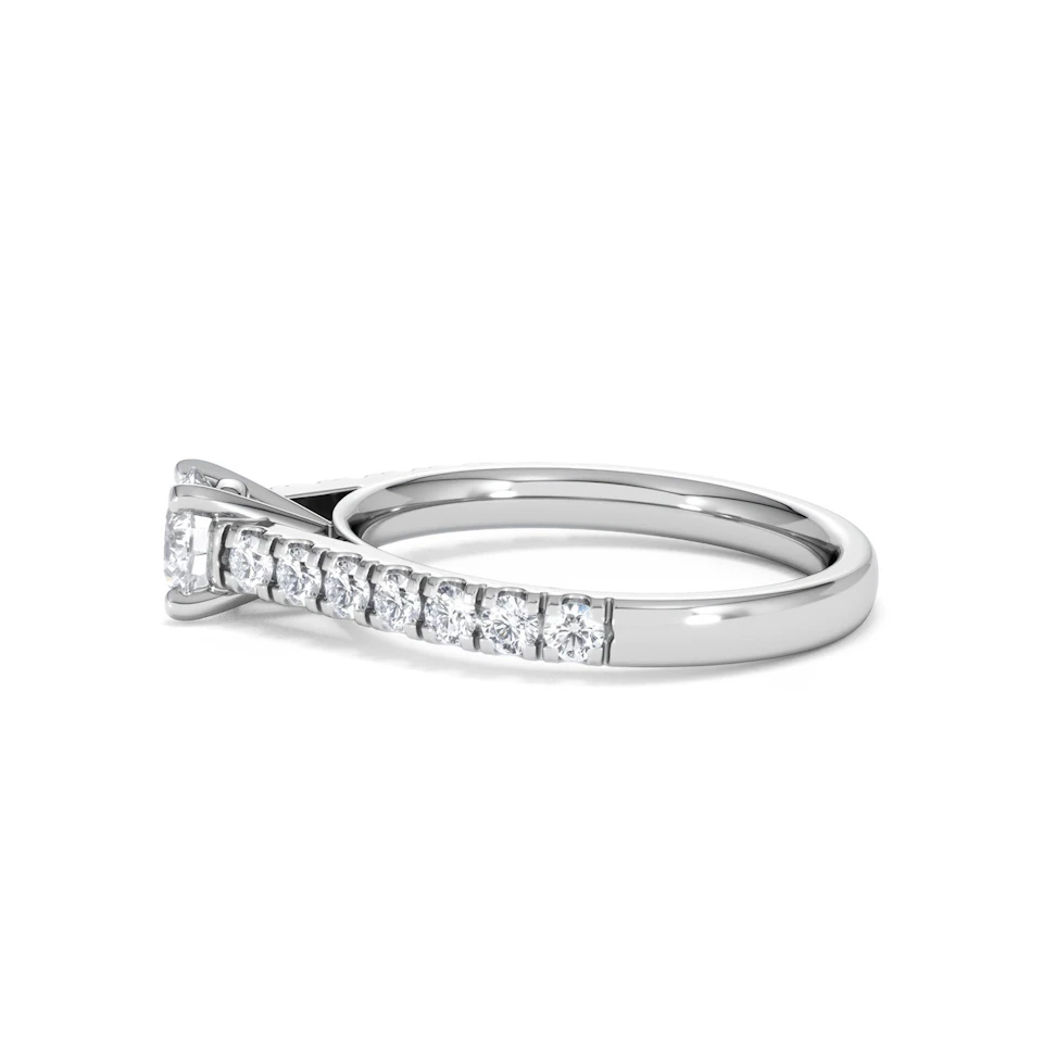 Natalia Diamond Engagement Side Stone Ring Platinum 0.91CT G/SI2