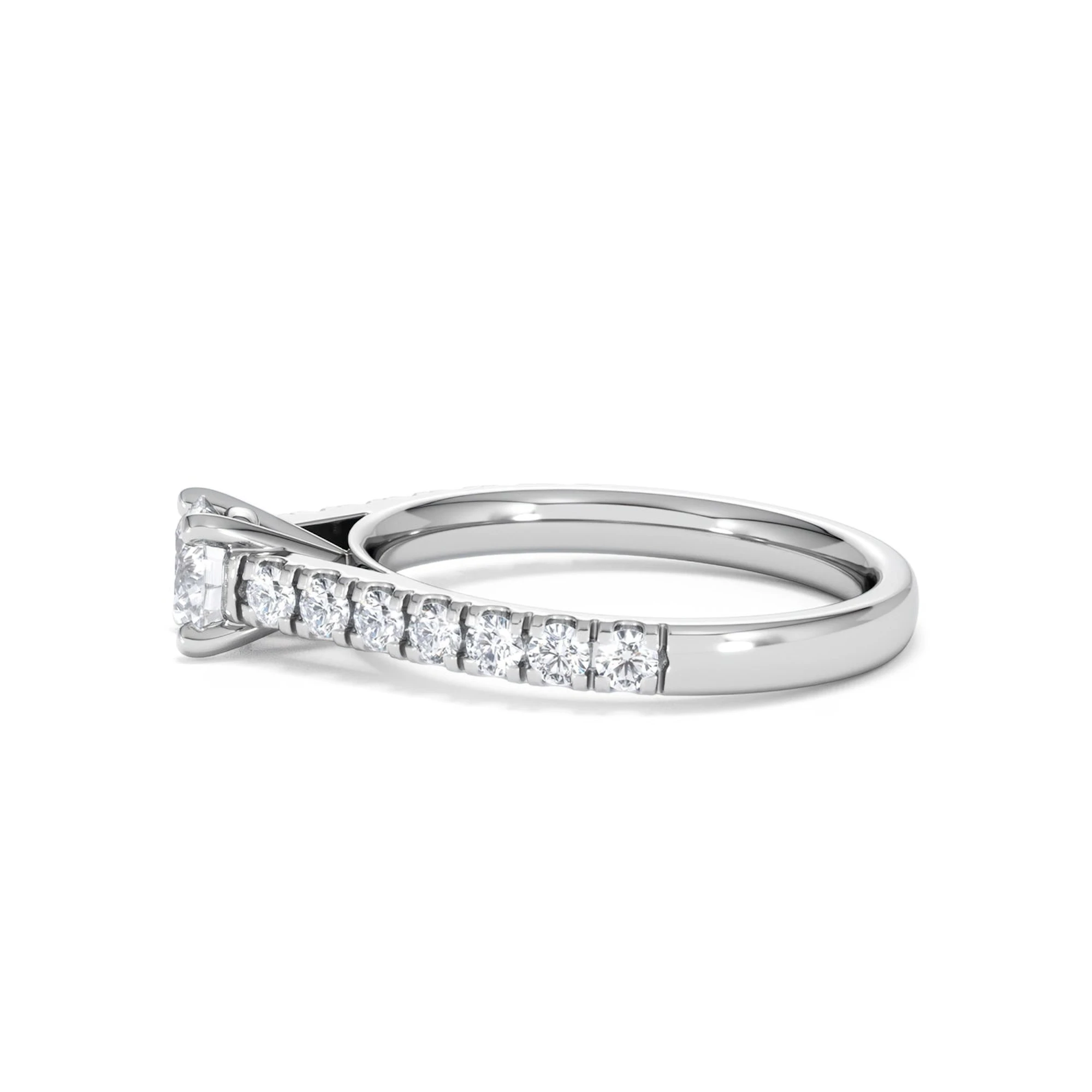 Natalia Lab Diamond Engagement Side Stone Ring Platinum 0.91CT F/VS1