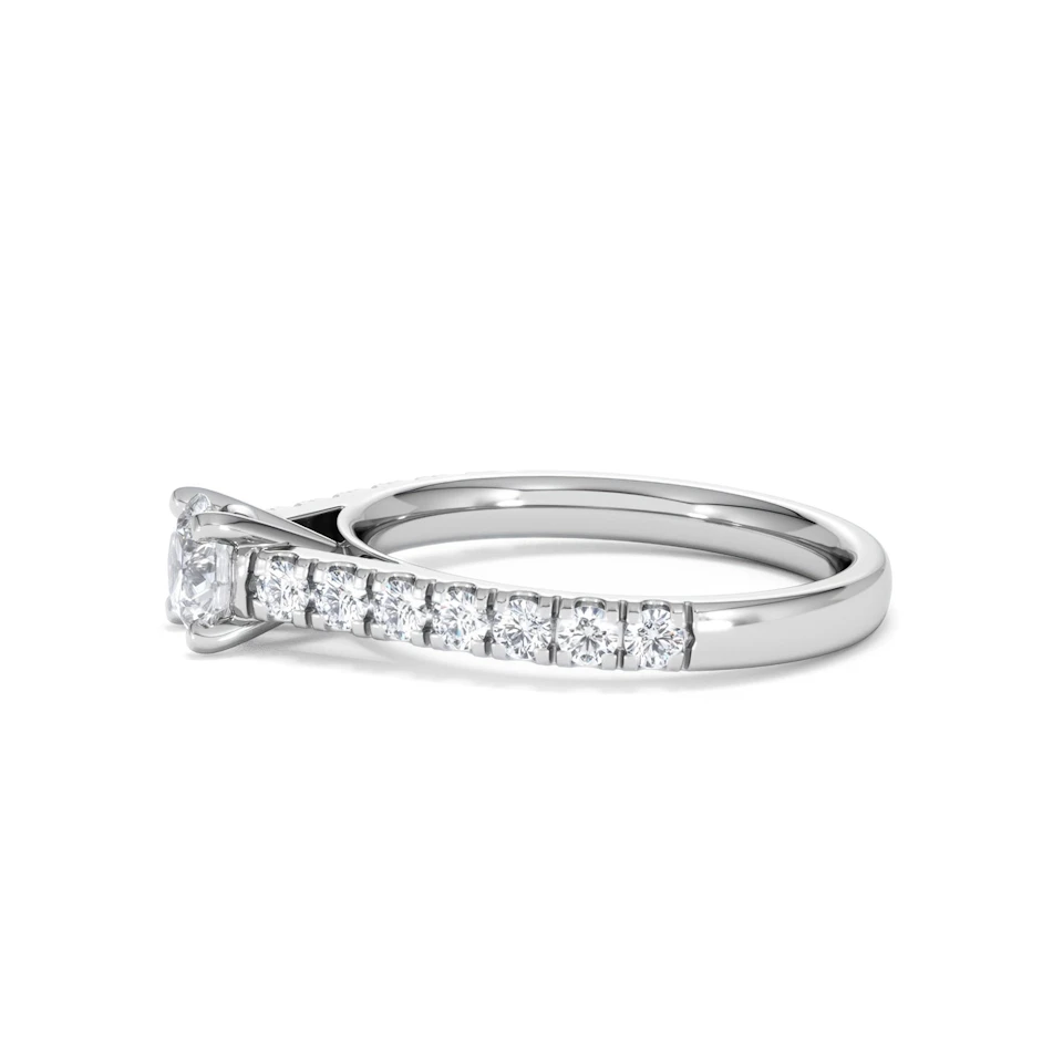 Natalia Diamond Engagement Side Stone Ring 18KW Gold 0.91CT G/VS2