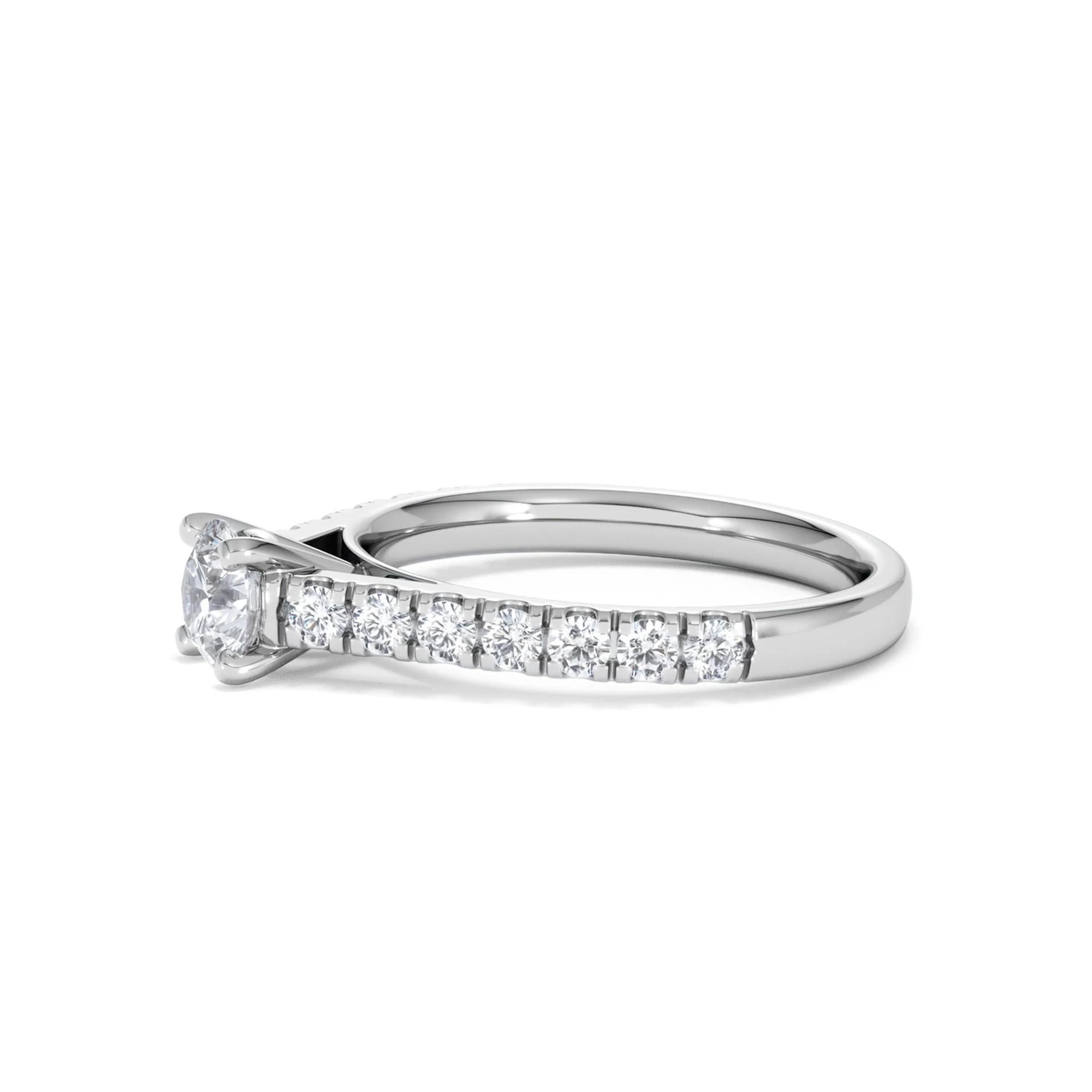 Natalia Lab Diamond Engagement Side Stone Ring Platinum 0.91CT F/VS1