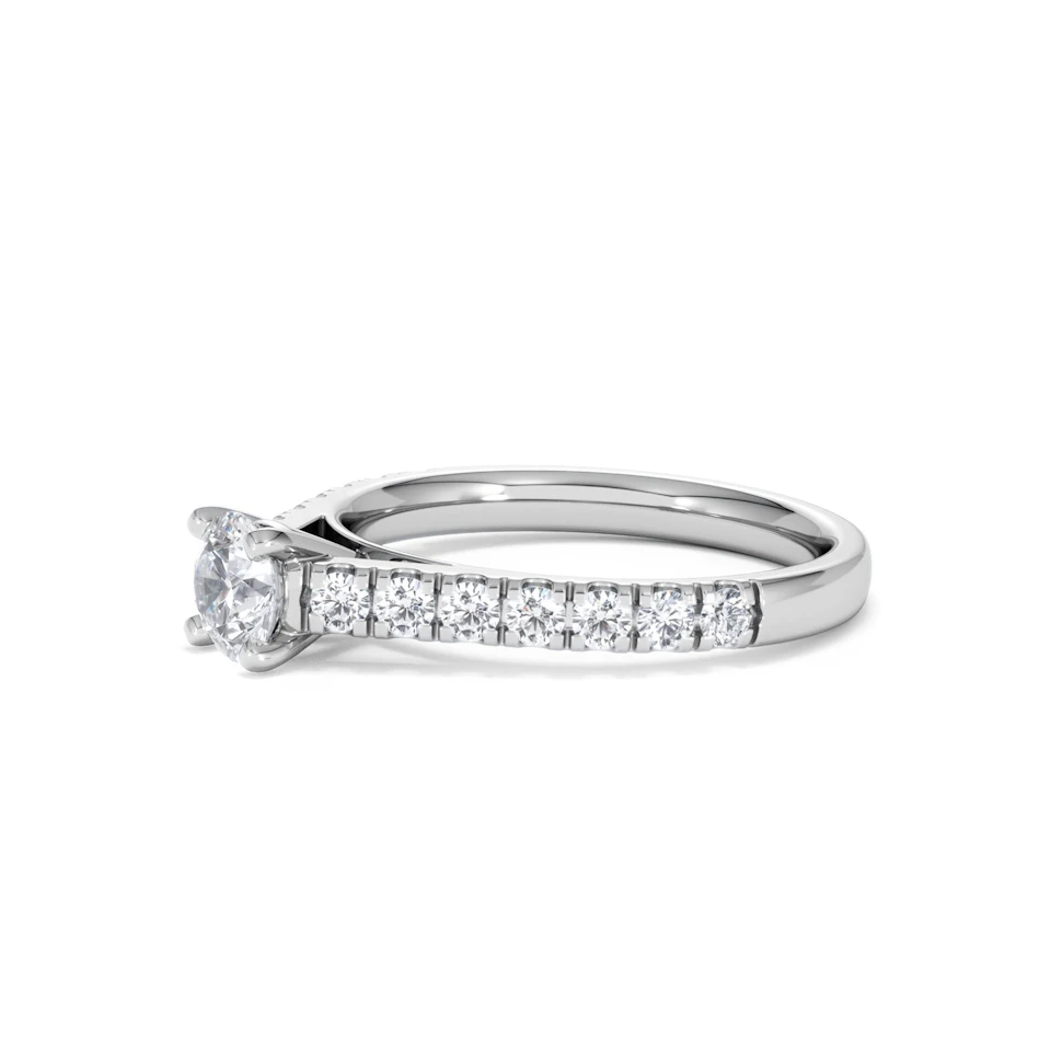 Natalia Lab Diamond Engagement Side Stone Ring 18KW Gold 0.91CT F/VS1