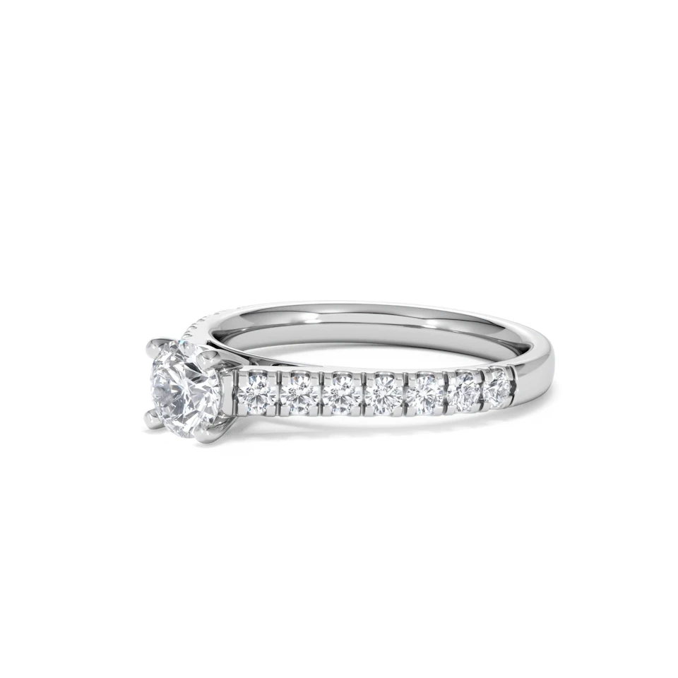 Natalia Lab Diamond Engagement Side Stone Ring 18KW Gold 0.91CT F/VS1