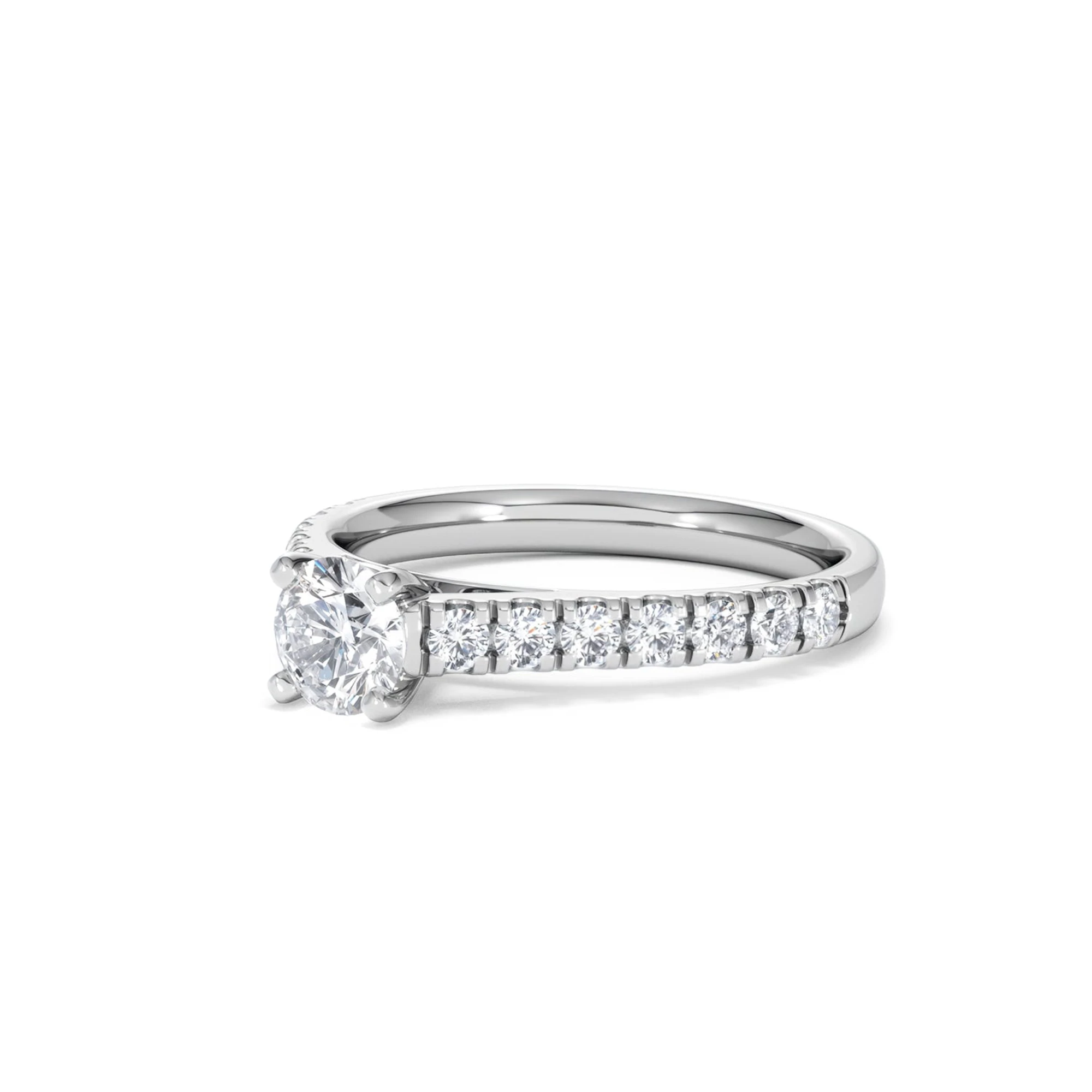 Natalia Lab Diamond Engagement Side Stone Ring Platinum 0.91CT F/VS1