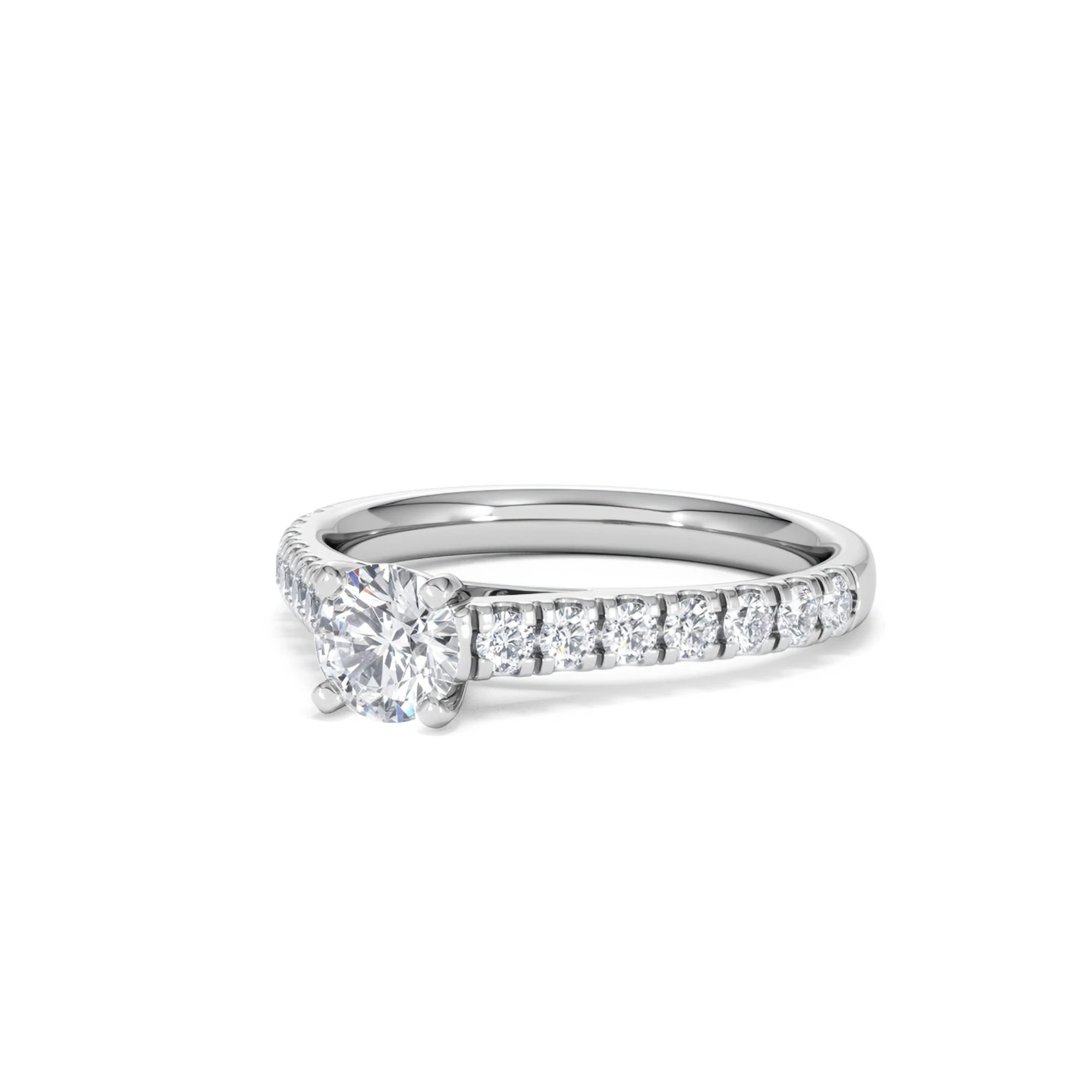 Natalia Lab Diamond Engagement Side Stone Ring Platinum 0.91CT F/VS1