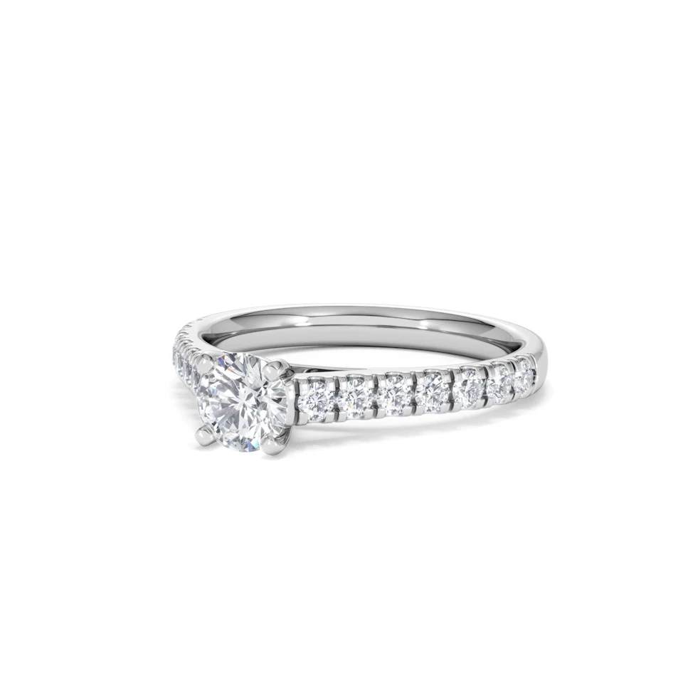 Natalia Diamond Engagement Side Stone Ring 18KW Gold 0.91CT G/VS2