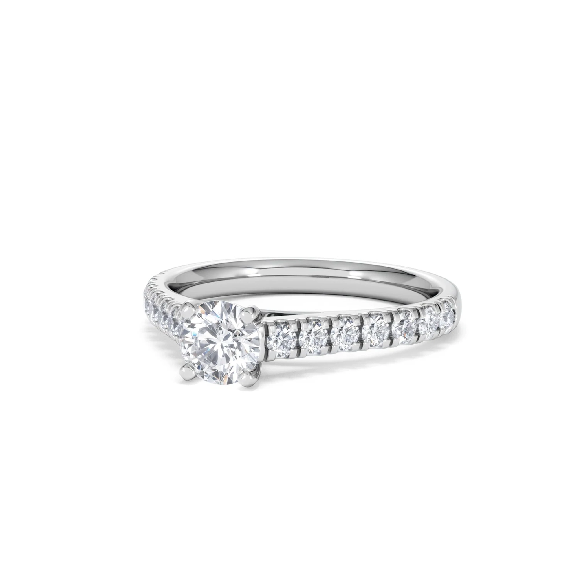 Natalia Lab Diamond Engagement Side Stone Ring Platinum 0.91CT F/VS1