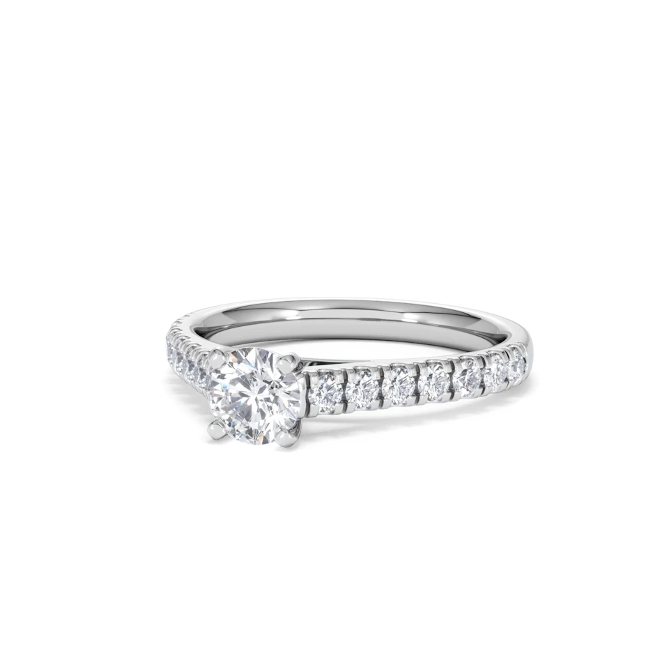 Natalia Lab Diamond Engagement Side Stone Ring 18KW Gold 0.91CT F/VS1