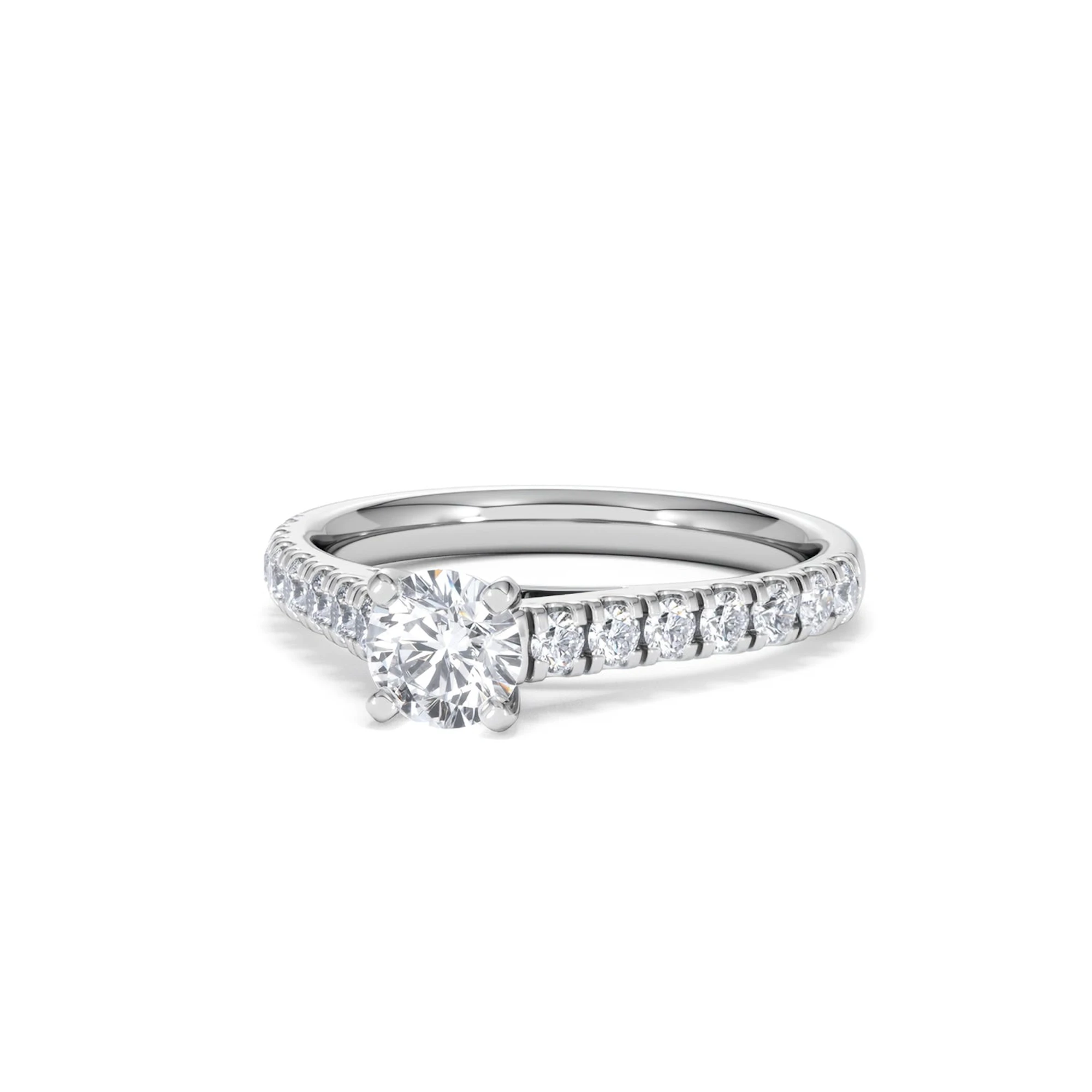 Natalia Lab Diamond Engagement Side Stone Ring Platinum 0.91CT F/VS1
