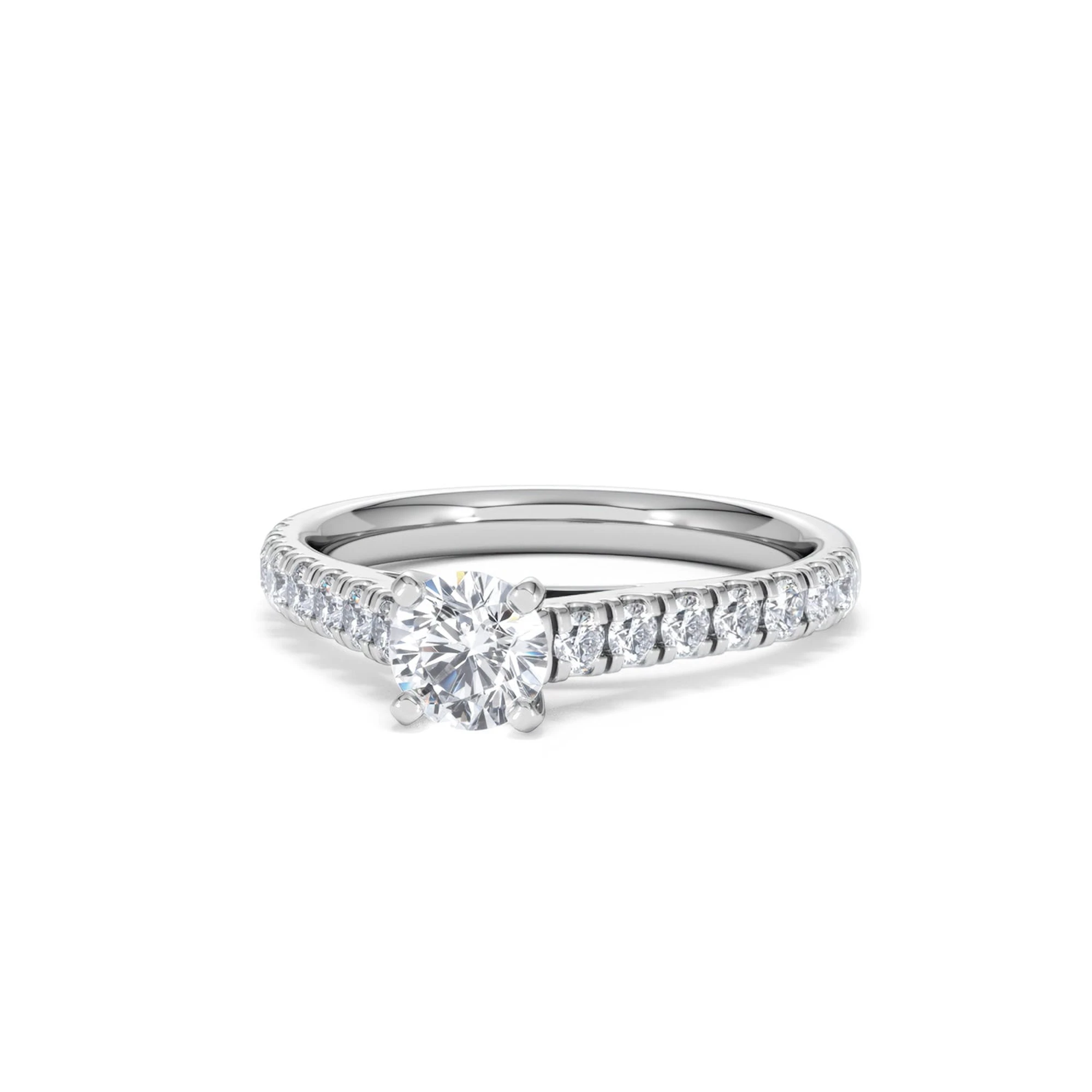Natalia Lab Diamond Engagement Side Stone Ring Platinum 0.91CT F/VS1