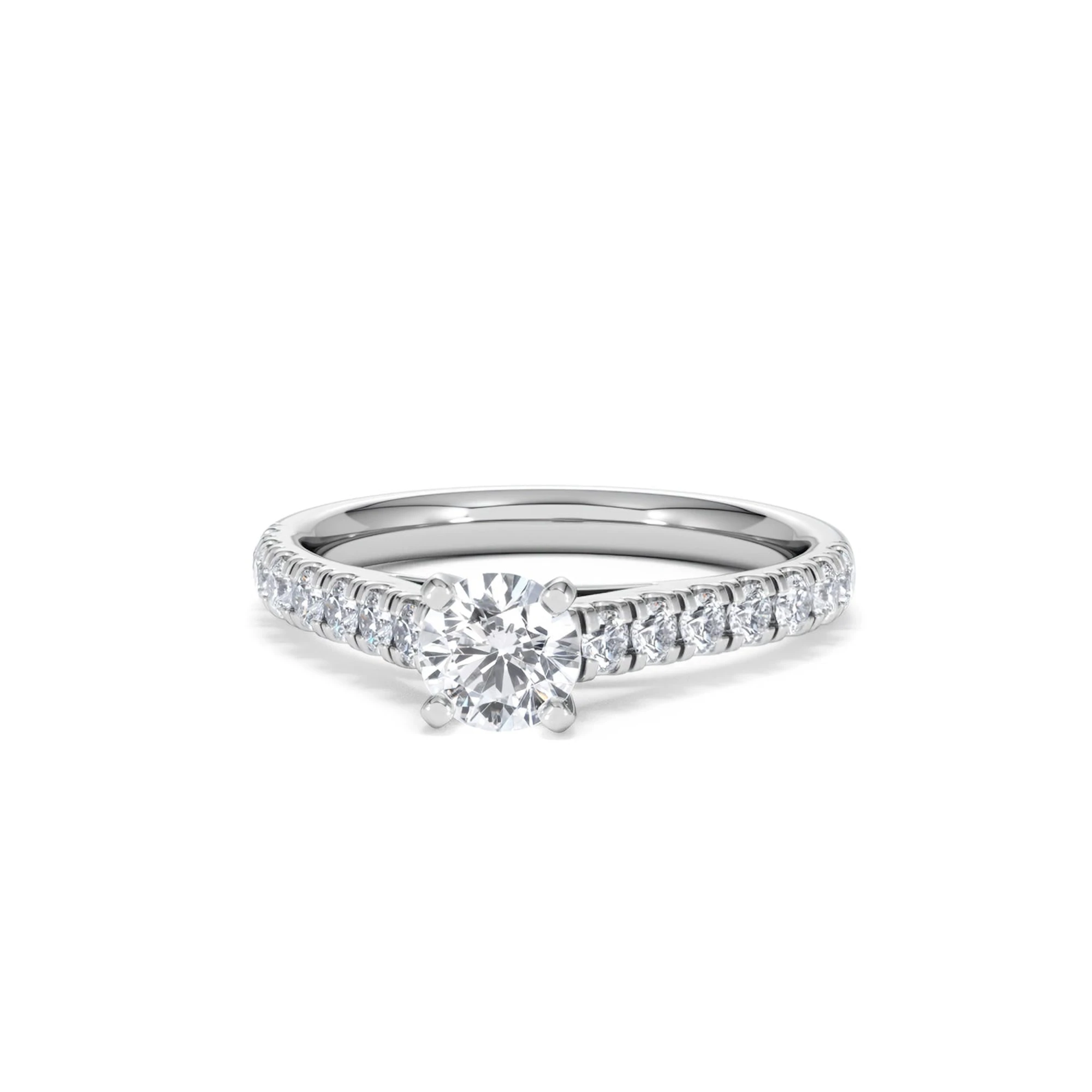 Natalia Lab Diamond Engagement Side Stone Ring Platinum 0.91CT F/VS1