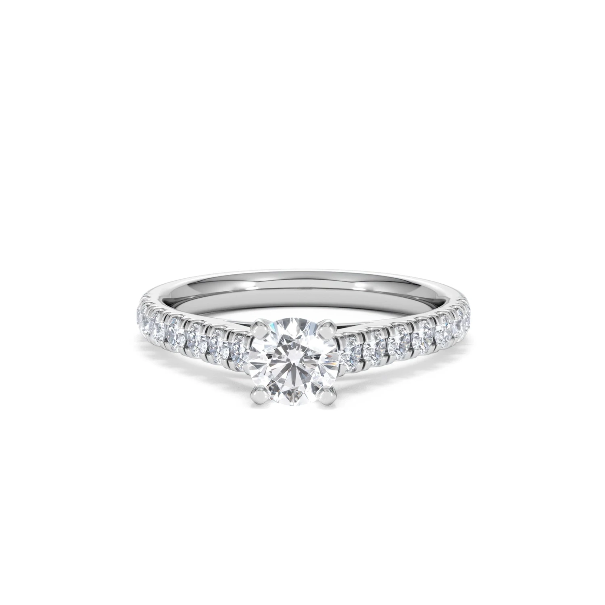 Natalia Lab Diamond Engagement Side Stone Ring Platinum 0.91CT F/VS1
