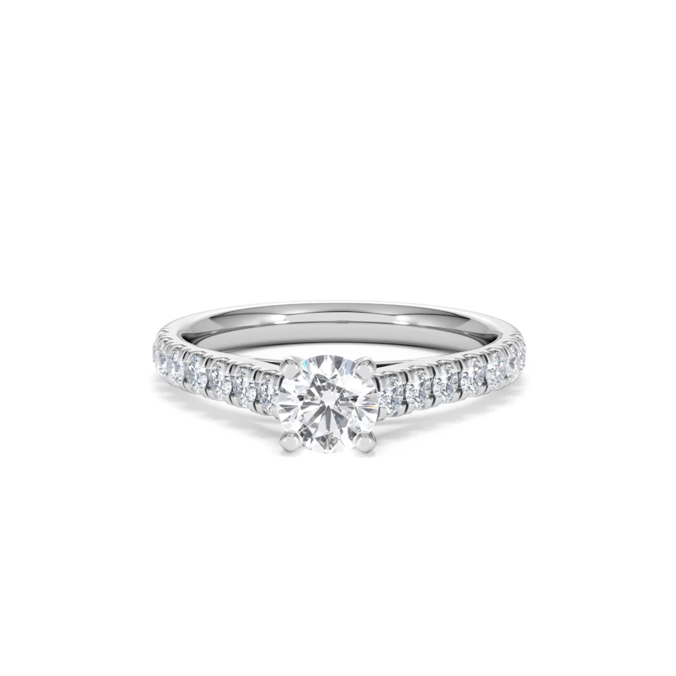 Natalia Diamond Engagement Side Stone Ring Platinum 0.91CT G/SI2