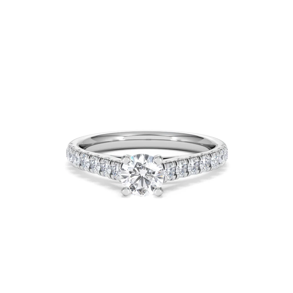 Natalia Lab Diamond Engagement Side Stone Ring 18KW Gold 0.91CT F/VS1