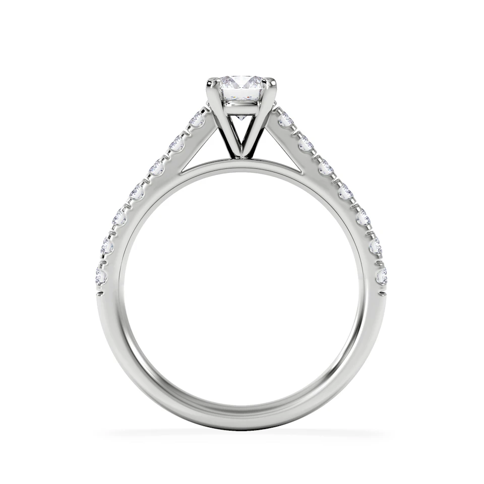 Natalia Diamond Engagement Side Stone Ring 18KW Gold 0.91CT G/VS2