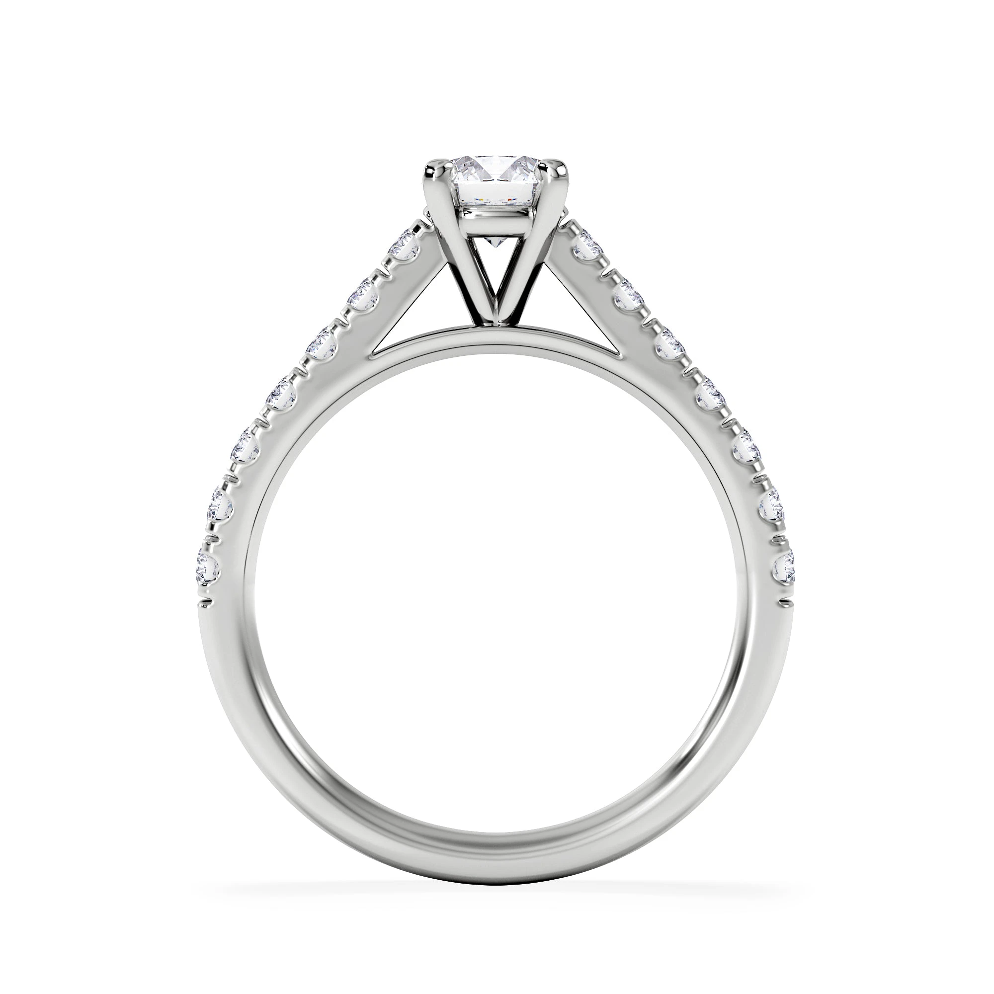 Natalia Lab Diamond Engagement Side Stone Ring Platinum 0.91CT F/VS1